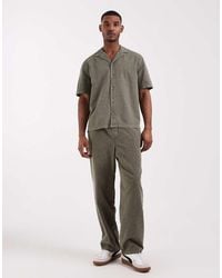 ASOS - Co-ord Loose Straight Fit Textured Trousers - Lyst
