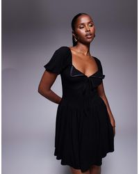 ASOS - Puff Sleeve Mini Tea Dress - Lyst