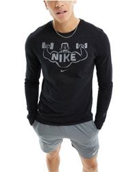 Nike - Dri-fit Slib Gfx Long Sleeved T-shirt - Lyst