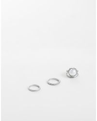 ASOS - 3 Pack Faux Pearl And Twisted Band Ring - Lyst