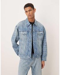 Calvin Klein - Denim Truckerjack Bedekt Met Logo - Lyst