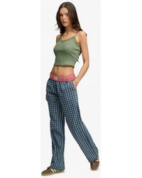 Superdry - Mini Check Cotton Trousers - Lyst