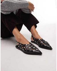 Bronx - Laur-ynn Studded Pointed Toe Flat Shoes - Lyst