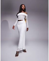Bardot - Lace Mesh Maxi Skirt Co-ord - Lyst