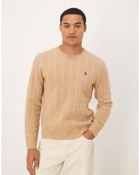 Polo Ralph Lauren - Icon Logo Rich Wool Cable Knit Jumper - Lyst