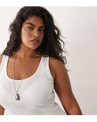 Brave Soul - Brave Soul Curve Ribbed Scoop Neck Singlet Top - Lyst