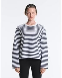 Oysho - Striped 100% Cotton Boxy Long-sleeved T-shirt - Lyst