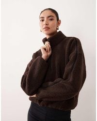 Abercrombie & Fitch - Ypb High Neck Quarter Zip Teddy Fleece - Lyst