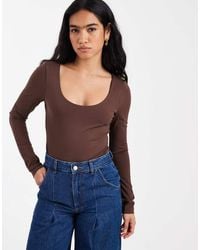 ASOS - Sculpting Scoop Neck Long Sleeve Bodysuit - Lyst