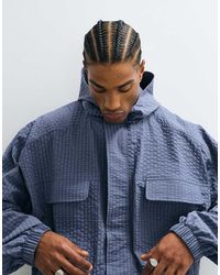 CERNUCCI - Nylon Check Hooded Windbreaker - Lyst