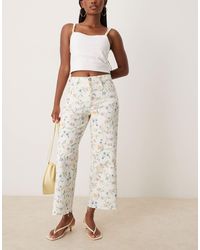 Nobody's Child - Cropped Wide Leg Denim Jeans - Lyst