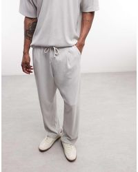 ASOS - Relaxed Tapered Pleated Plisse Sweatpants - Lyst