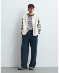 Oysho - Cotton Blend Fleece Straight-Leg Trousers - Lyst