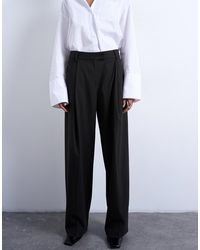 TOPSHOP - Co Ord Subtle Pinstripe Low Rise Buckle Detail Trouser - Lyst