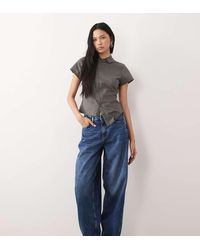 JDY Tall - Susie Mid Waist Barrel Leg Jean - Lyst