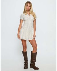 Princess Polly - Windswept Cotton Rich Button Up Full Skirt Mini Shirt Dress - Lyst