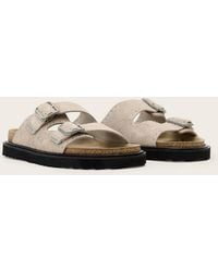 AllSaints - – randal – flauschige wildleder-sandalen - Lyst