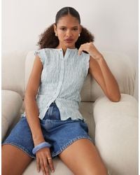 ASOS - Shirred Button Through Vest - Lyst