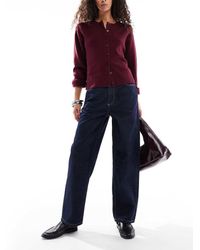 Miss Selfridge - High Waist Contrast Stitch Straight Leg Jeans - Lyst