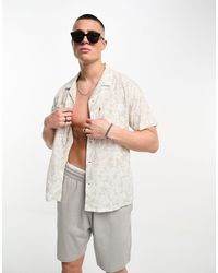 Levi's - Classic camper - camicia a maniche corte con stampa tropicale grigia - Lyst