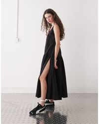 Monki - Tiered Floaty Maxi Dress With Low Tie Back Detail - Lyst