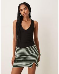 ASOS - Canotta Nera A Coste Con Scollo A V - Lyst