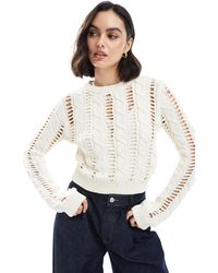 Bershka - Open Knitted Top Jumper - Lyst