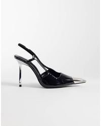 Public Desire - Reset Slingback Heeled Shoes With Metal Detail - Lyst