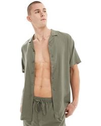 South Beach - Short Sleeve Linen Blend Beach Shirt - Lyst