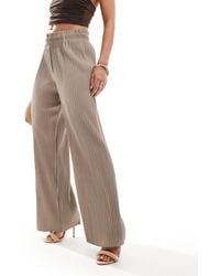 Y.A.S - High Waisted Wide Leg Plisse Trousers - Lyst