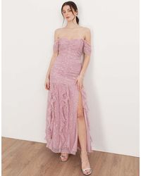 Maya - Embellished Bardot Maxi Dress - Lyst