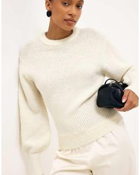 NA-KD - Wool Blend Balloon Sleeve Knitted Sweater - Lyst