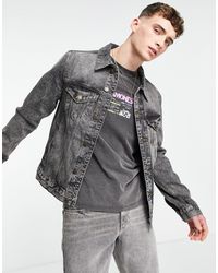 asos design x glaad & denim jacket in color block