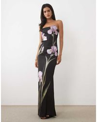 JW PEI - Iris 3D Floral Structured Bandeau Maxi Dress - Lyst