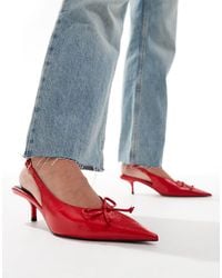 ASOS - Sriracha Bow Slingback Mid Heeled Shoes - Lyst