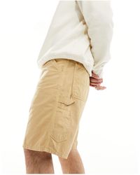Carhartt - Pantalones cortos marrones single knee - Lyst