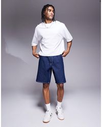 ASOS - Short mi-long en jean noué devant - brut - Lyst