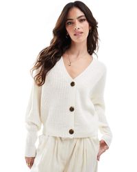 Vero Moda - Button Through Chunky Rib Cardigan - Lyst