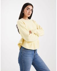 ASOS - Ruffle Curved Hem Jumper - Lyst