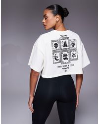 4505 - – yoga – kastiges cropped-t-shirt aus schwerer baumwolle - Lyst