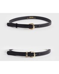 Pieces - 2-pack Gold Buckle Belts - Lyst