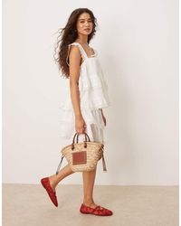 ASOS - Tiered Mini Skirt Co-Ord With Embroidered Hem - Lyst