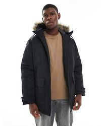 Jack & Jones - Parka Met Capuchon Met Imitatiebont - Lyst