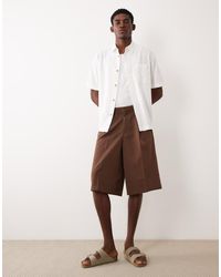 ASOS - Tailored Pleated Oversized Bermuda Shorts - Lyst