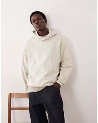ASOS COLLECTIVE - Felpa Con Cappuccio Oversize Super Pesante Bianco Sporco - Lyst