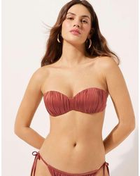 Calzedonia - Calzendonia Bandeau Bikini Top Shiny Satin - Lyst