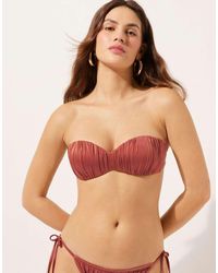 Calzedonia - Calzendonia Bandeau Bikini Top Shiny Satin - Lyst