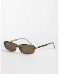 ASOS - – hochwertige, schmale, rechteckige sonnenbrille mit em gestell und en gläsern - Lyst