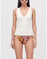 ASOS - May Shirred Tie Side Bikini Bottom - Lyst