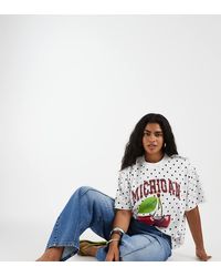 ASOS - Asos Design Curve Oversized Jersey With Michigan Cherry Graphic - Lyst